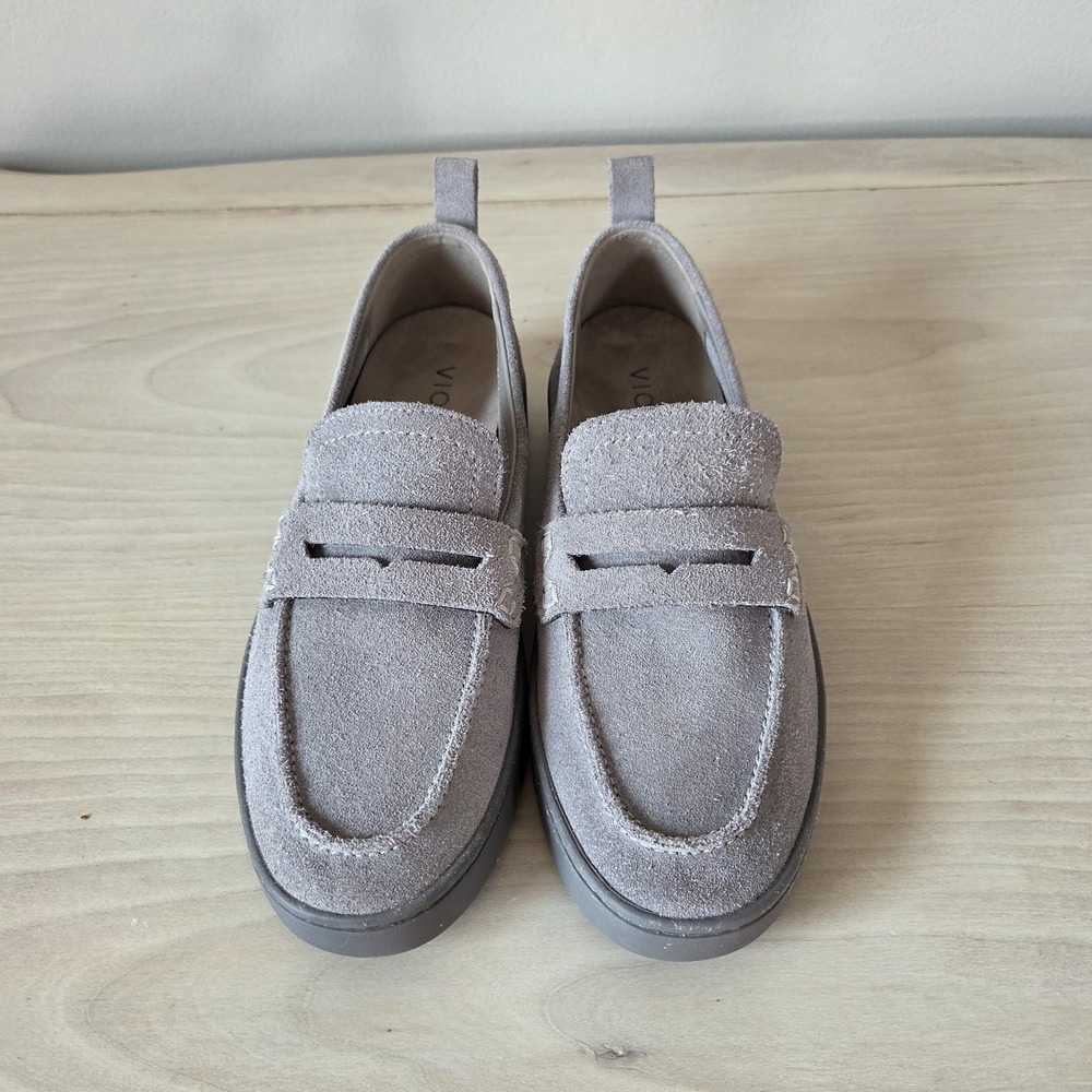 Vionic Uptown Loafers Size 7.5 Grey Penny Shoes Orthotic Comfort - Picture 3 of 12